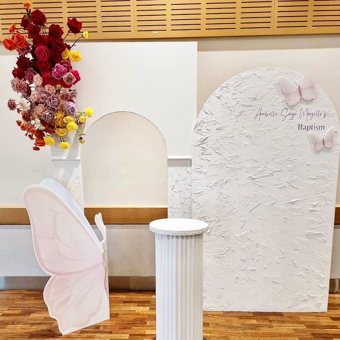 Textured White Arch Backdrop Set