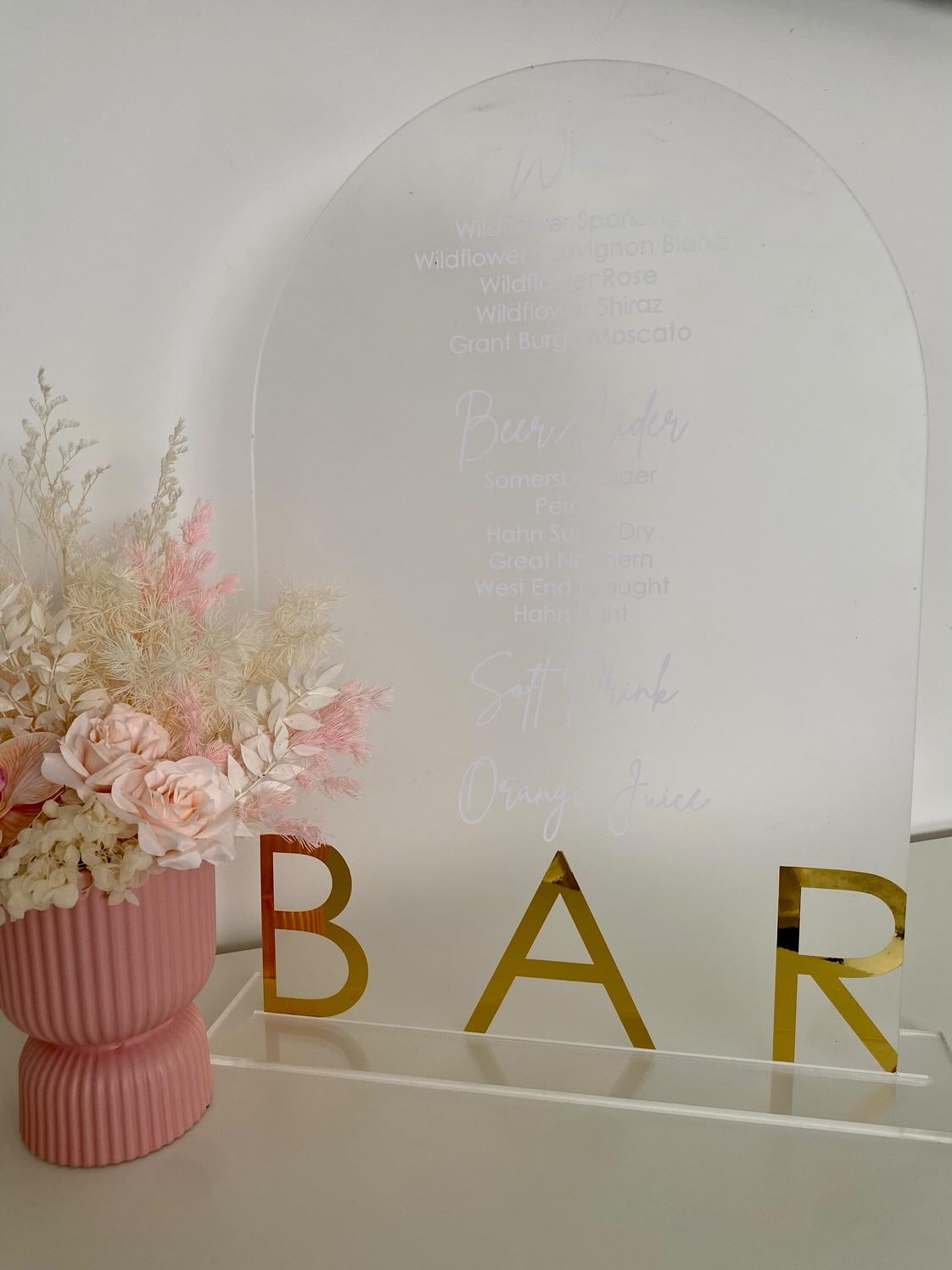 Frosted Acrylic Bar Signage