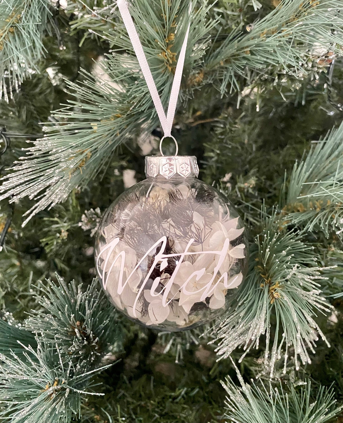 Personalised Floral Christmas Bauble