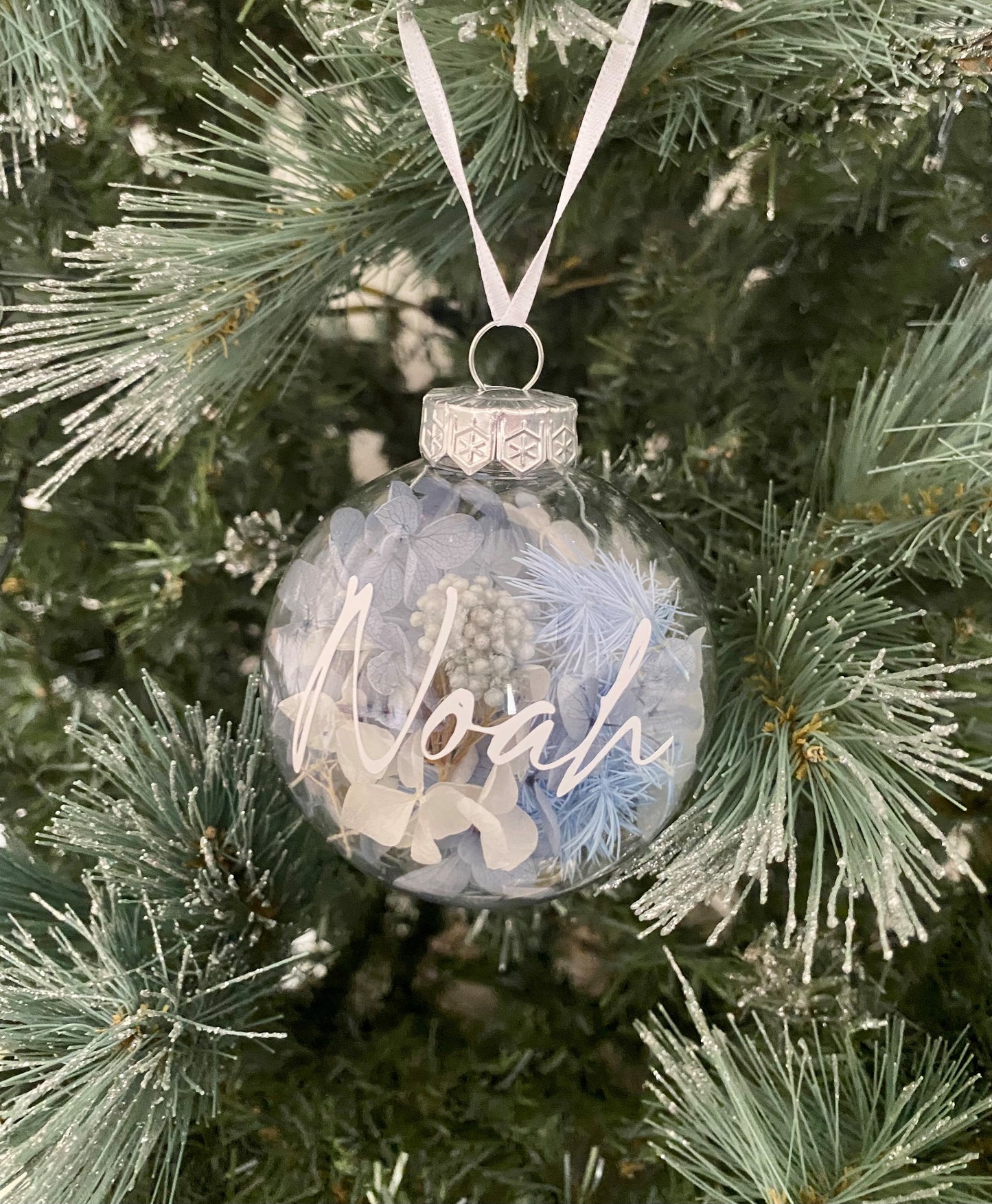 Personalised Floral Christmas Bauble