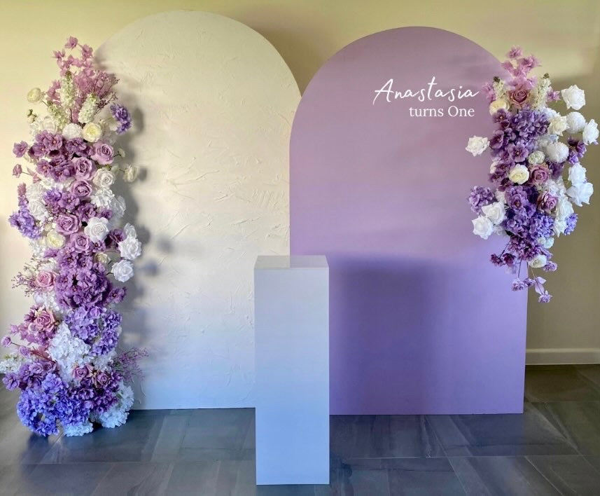 Coloured Arch Backdrop - Nude, White, Lilac, Blue