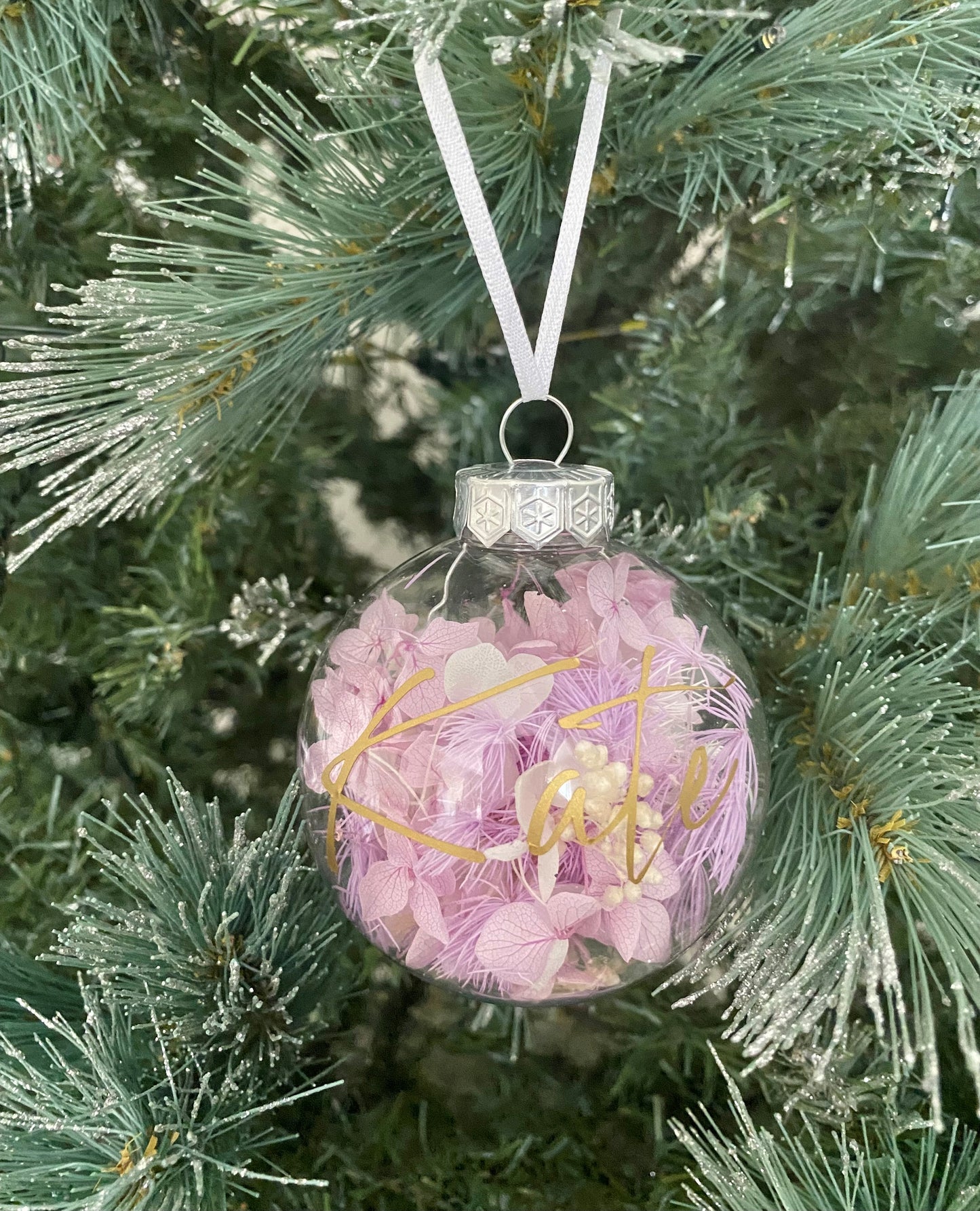 Personalised Floral Christmas Bauble