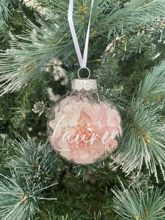 Personalised Floral Christmas Bauble