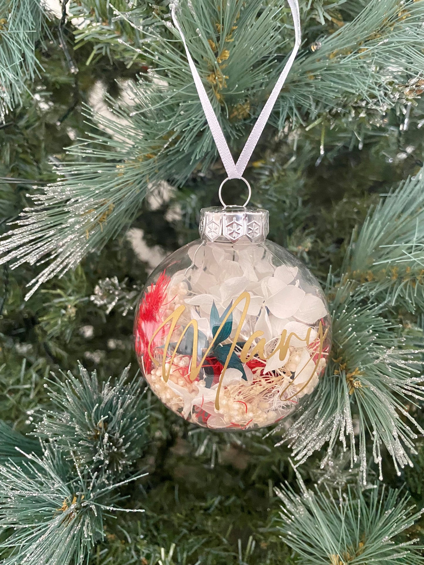 Personalised Floral Christmas Bauble