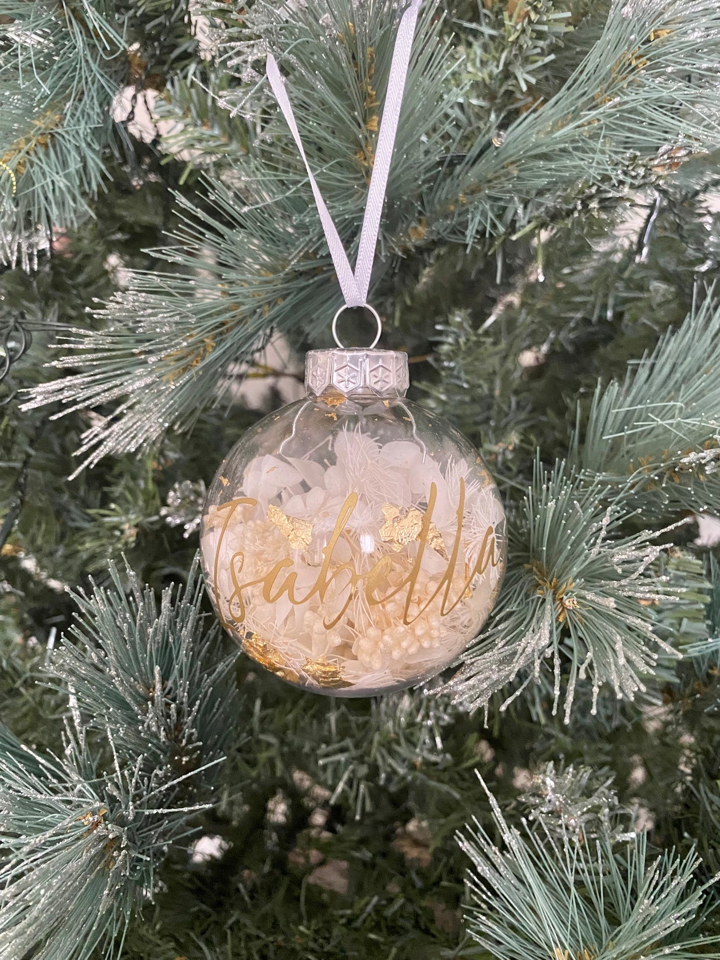 Personalised Floral Christmas Bauble