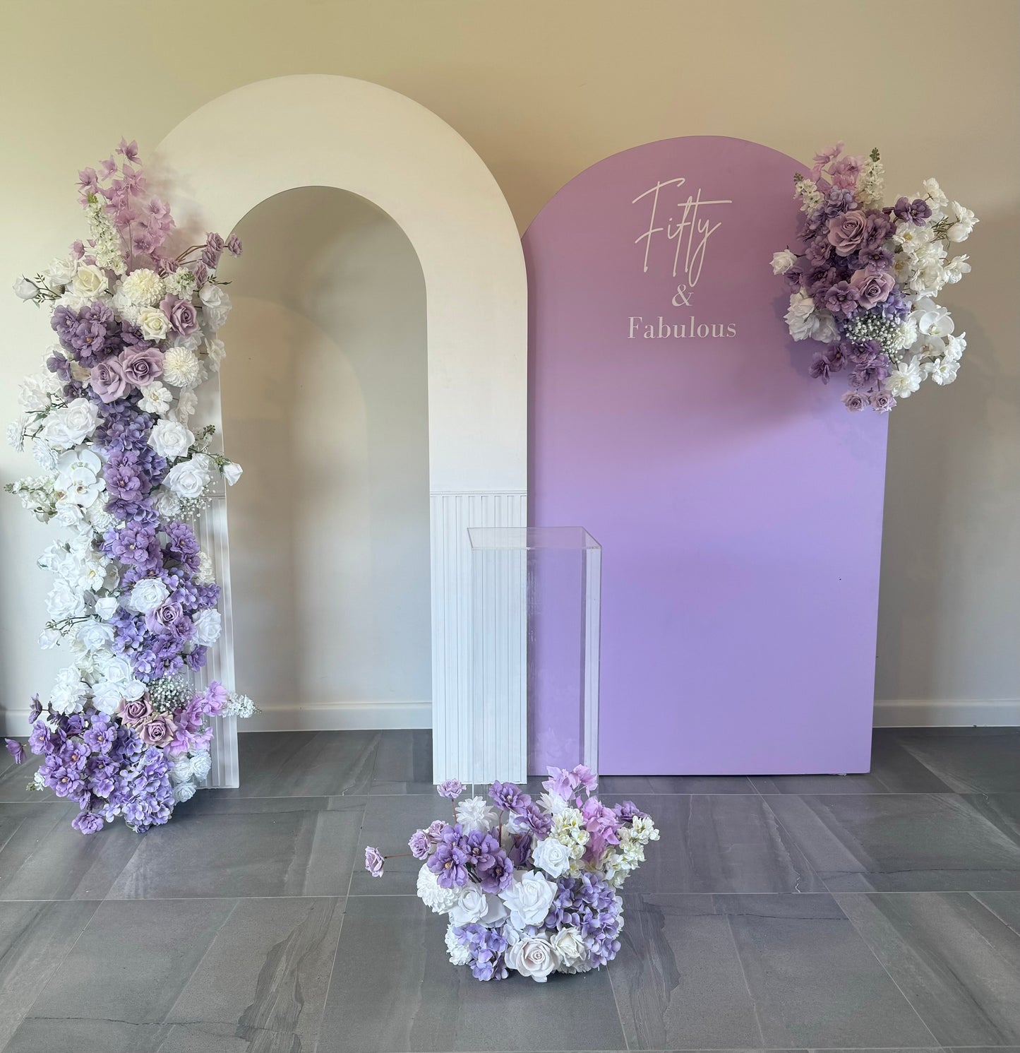 Lilac and White Backdrop Package